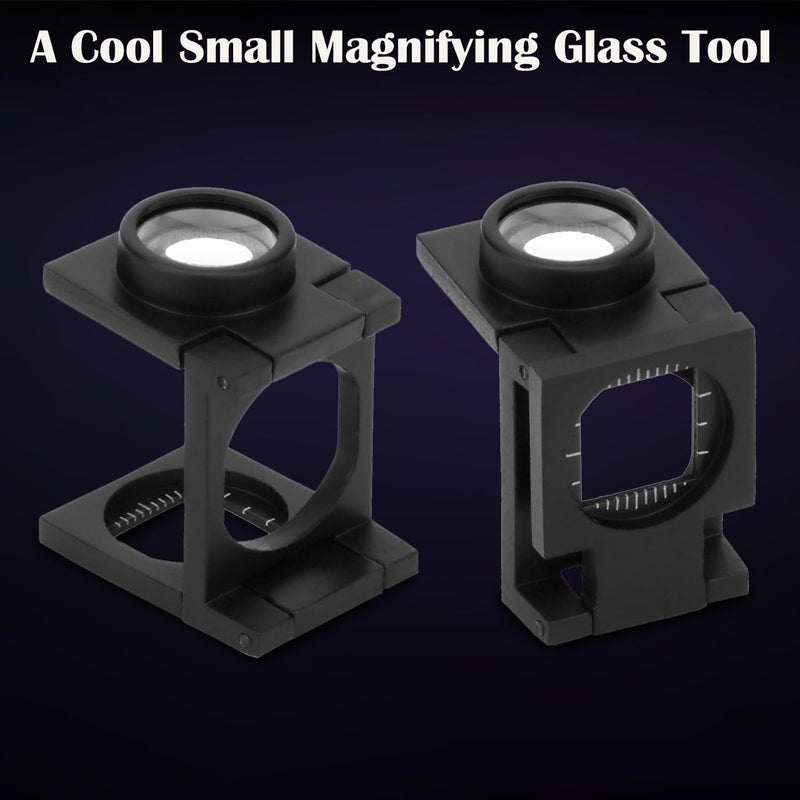 Rongon Portable Folding Magnifying Glass 20X Mini Three-Folding Magnifier Loupe Small Pocket Magnifying Glasses with Scale for Jewelry DIY Crafts Appraisal Watch Repair - Image 4